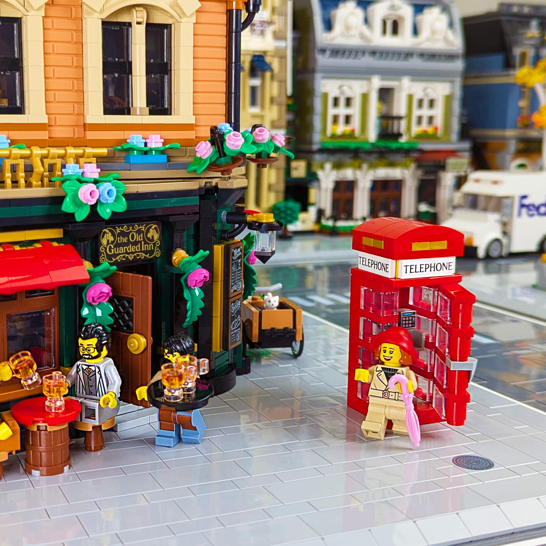 UK Phone Box Set - Brick Building Set - Made Using LEGO® Parts